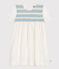 Children's short-sleeved cotton dress ECUME white