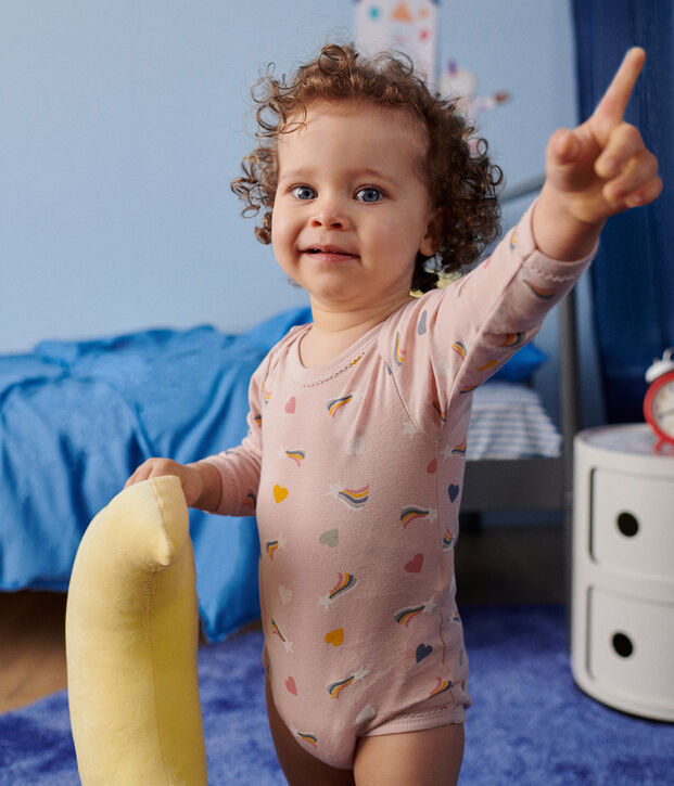 Babies' long-sleeved star and flower patterned bodysuits - 5-pack multicolor