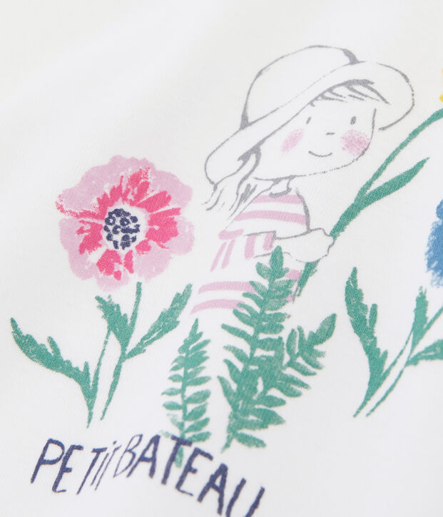 Baby Girls' Plain T-shirt white/multicolor