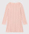 Girls' Tube Knit Cotton Nightdress SALINE pink/MULTICO white