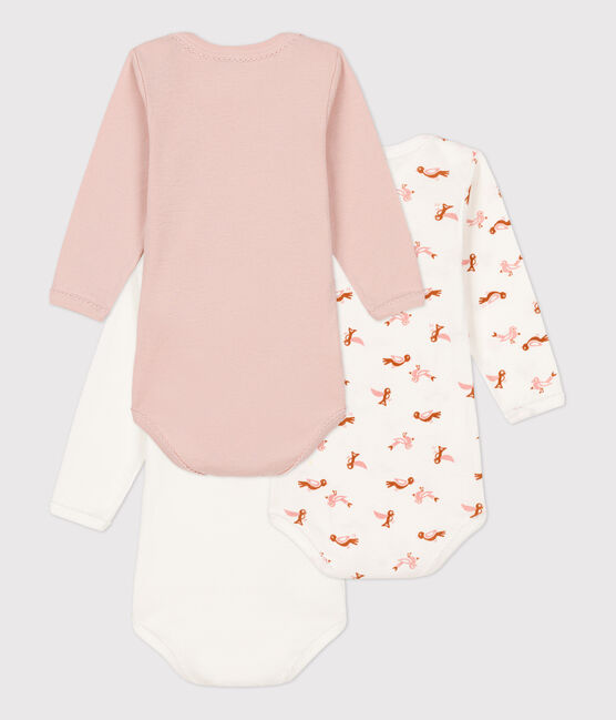 Babies' Bird Print Long-Sleeved Cotton Bodysuits - 3-Pack variante 1