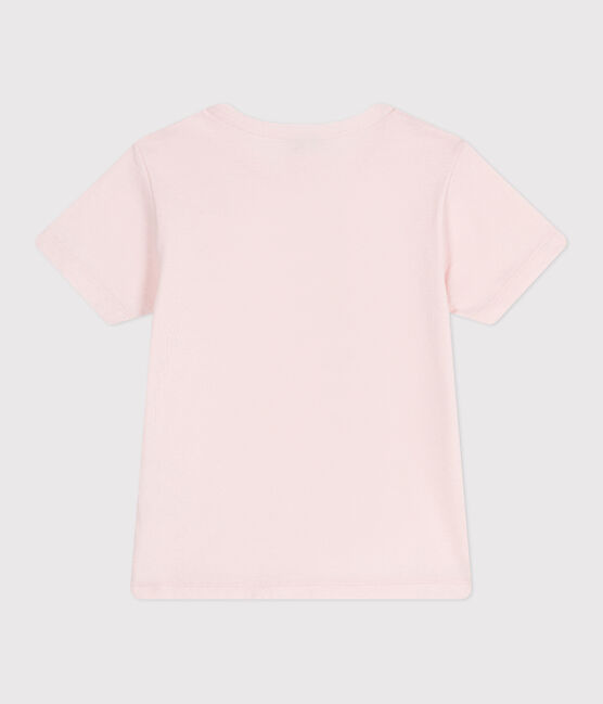 Children's short-sleeved printed cotton T-shirt FLEUR pink
