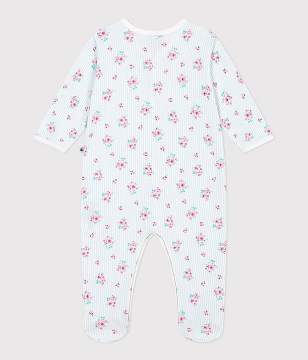 Babies' floral print cotton pyjamas white/multicolor