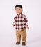 Babies' plain corduroy trousers LATTE
