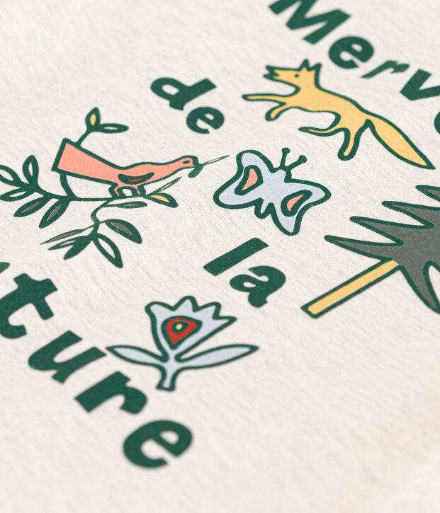 Girls' short-sleeved cotton T-shirt MONTELIMAR CHINE