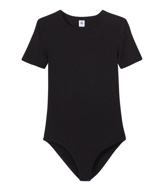 Women's striped te-shirt NOIR black