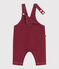 Babies' long-leg coloured denim dungarees AMARANTE