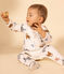 Babies' Dog Patterned Fleece Pyjamas MARSHMALLOW white/MULTICO white