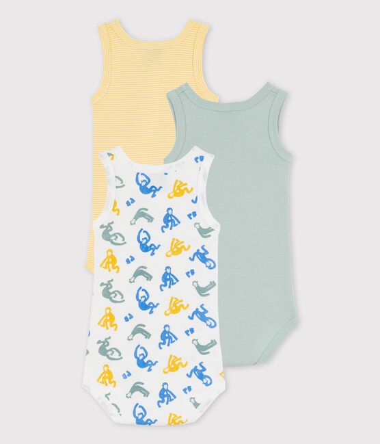 Glow-In-The-Dark Sleeveless Cotton Bodysuits - 3-Pack variante 1