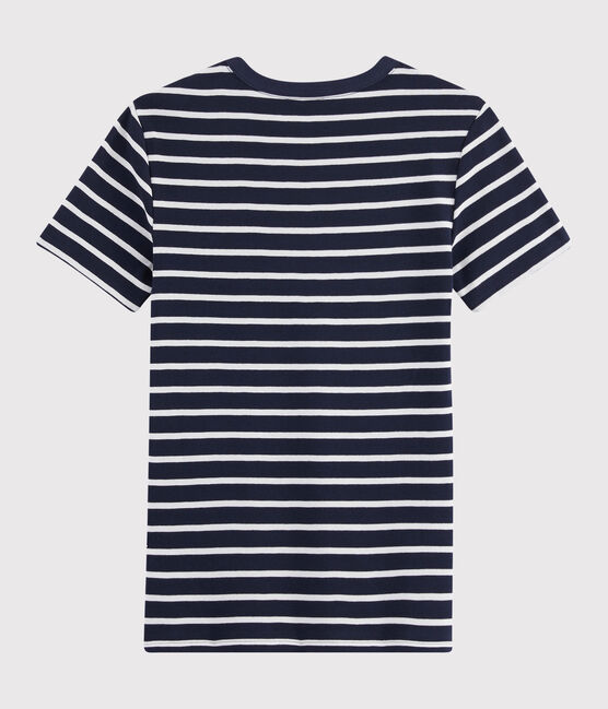 Women's iconic round neck T-shirt SMOKING blue/MARSHMALLOW white