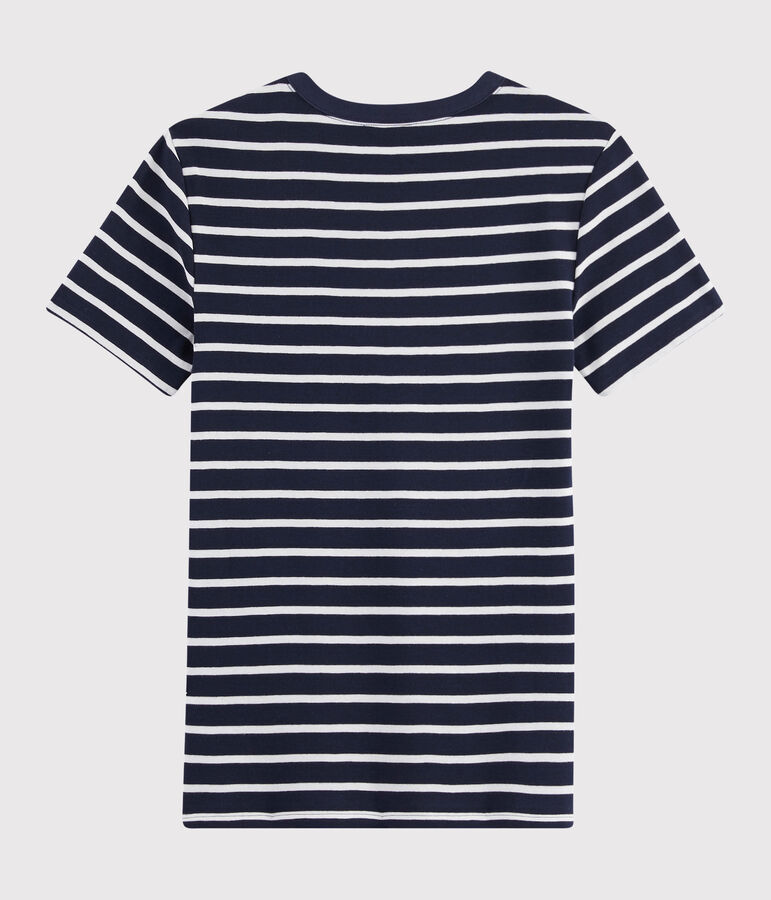 Women's iconic round neck T-shirt blue/white