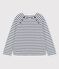 Women's Buttoned Cotton Breton Top MARSHMALLOW white/SMOKING blue
