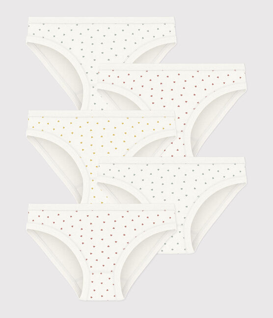 Girls' Mini Heart Patterned Cotton Briefs - 5-Pack variante 1