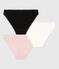 Women's plain cotton and elastane briefs - 3-Pack variante 1