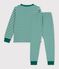 Children's stripy tube knit pyjamas green/beige