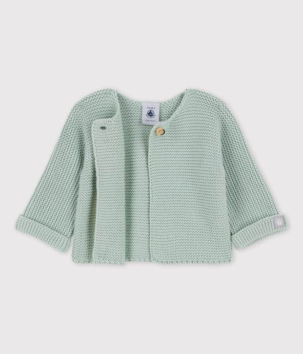 Babies' Organic Cotton Knitted Cardigan green
