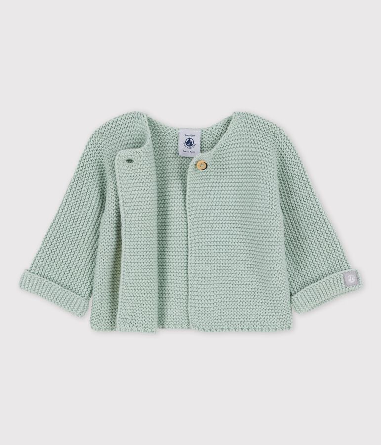 Babies' Organic Cotton Knitted Cardigan green