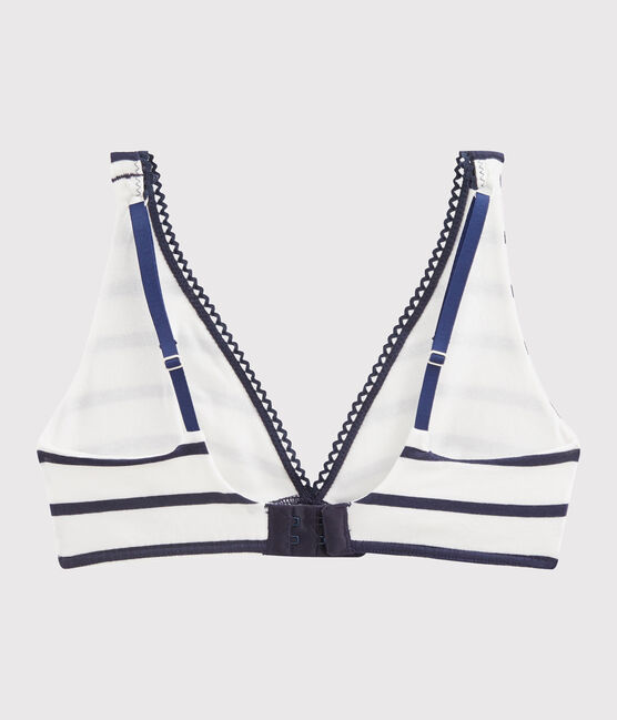Women's Stripy Bra MARSHMALLOW white/SMOKING blue