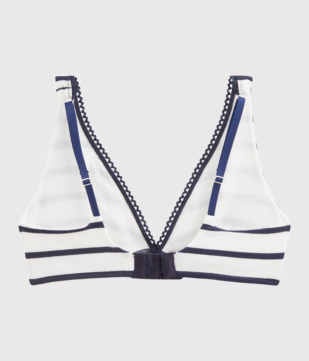 Women's Stripy Bra white/blue