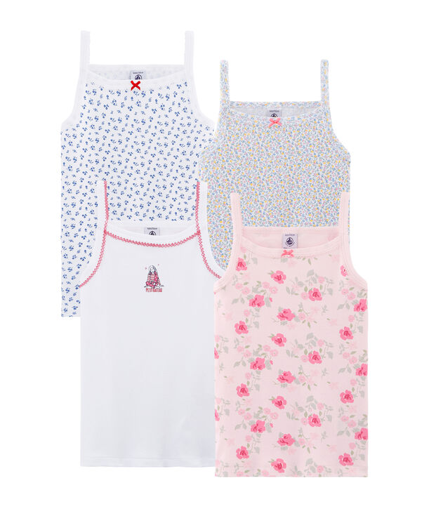 Surprise pack of 4 tops with straps for girls multicolor