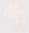 Pyjama femme en coton ajour&eacute; beige/pink/multicolor