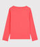 Girls' Long-Sleeved Cotton T-Shirt PEACHY orange