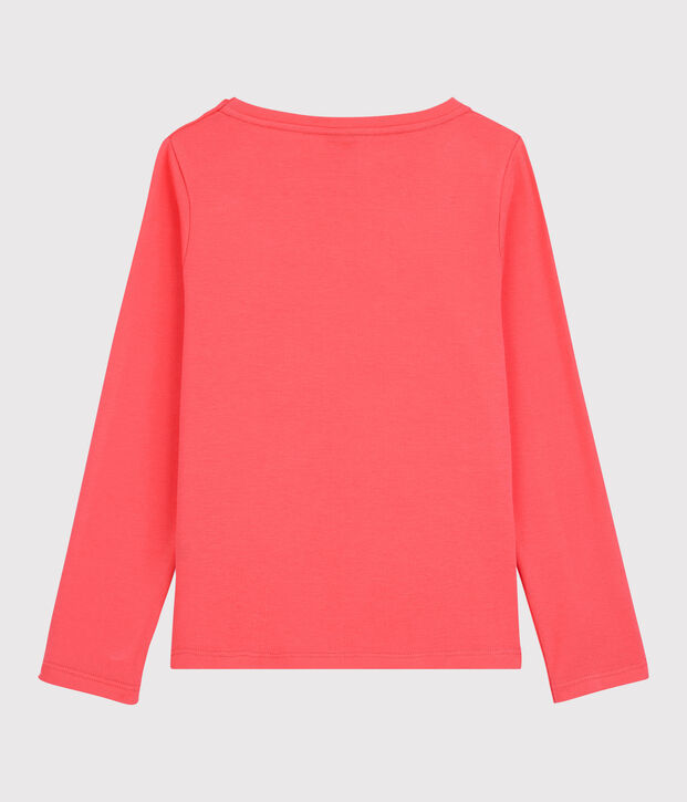 Girls' Long-Sleeved Cotton T-Shirt PEACHY