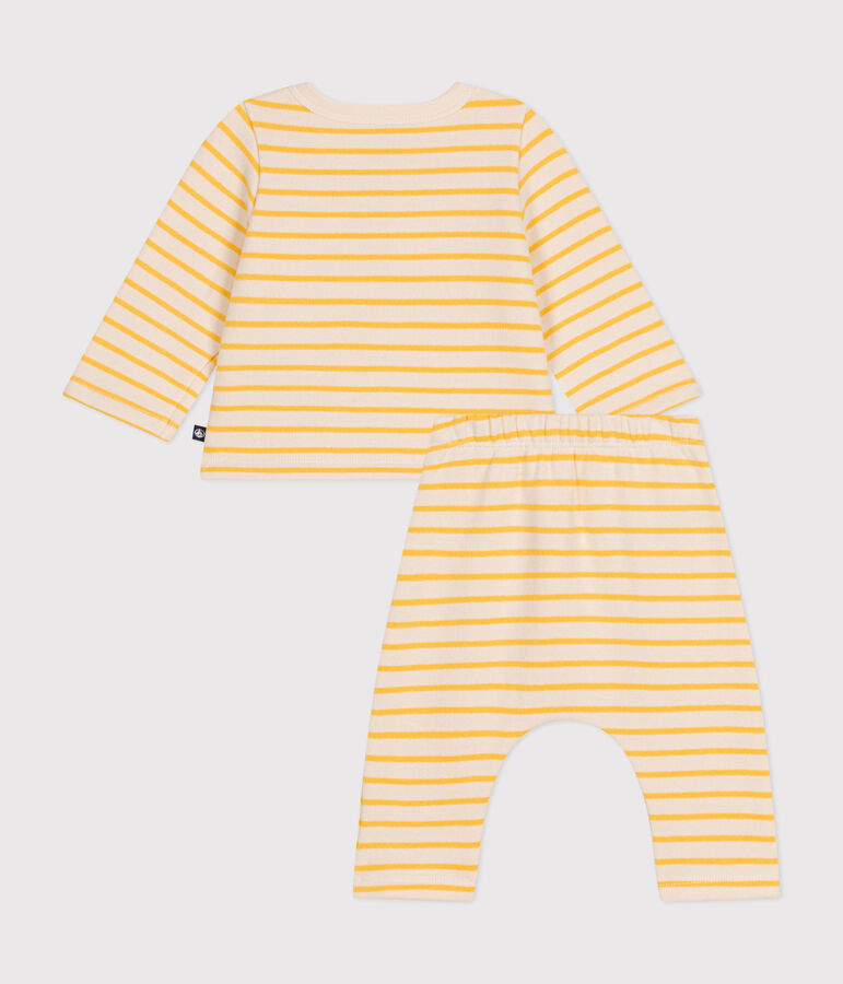 Babies' two-piece set in brushed fleece AVALANCHE yellow/DAISY white