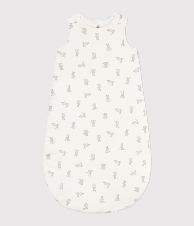 Rabbit patterned cotton TOG 2-rated sleeping bag white/grey