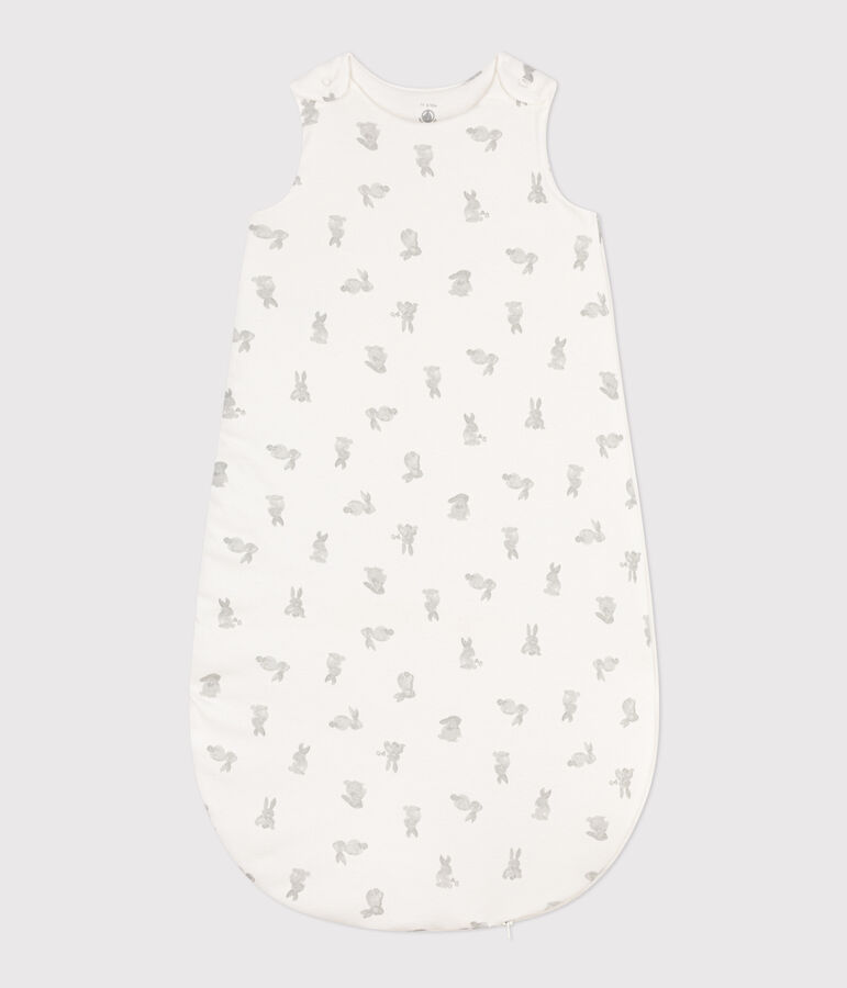 Rabbit patterned cotton TOG 2-rated sleeping bag white/grey