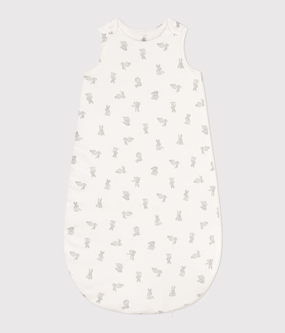 Rabbit patterned cotton TOG 2-rated sleeping bag MARSHMALLOW white/GRIS grey