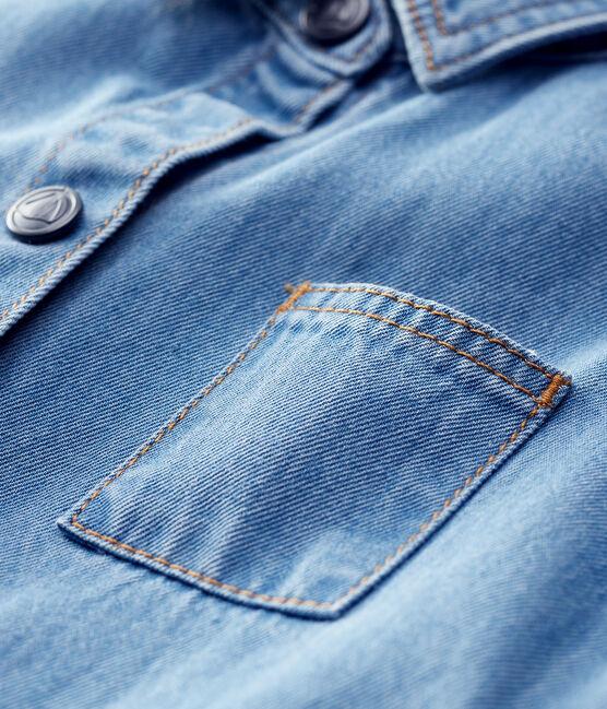 Baby Boys' Long Light Denim Bodysuit DENIM CLAIR blue