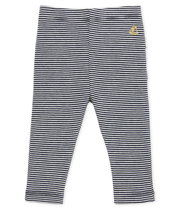Baby girls' pinstriped leggings blue/white