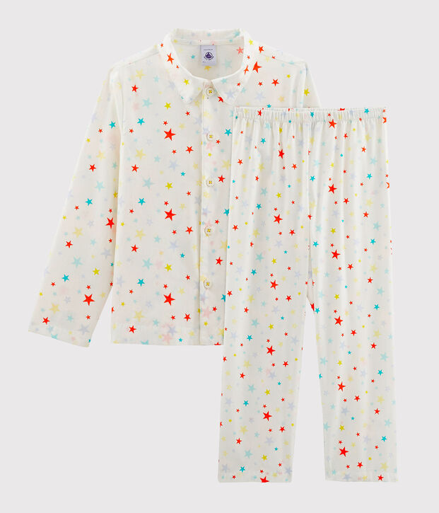 Boys' Twill Pyjamas white/multicolor