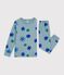 Children's pyjamas in snowflake print fleece grey/multicolor