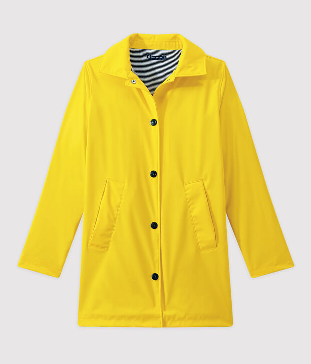 Women's overcoat-style waterproof raincoat yellow