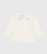 Babies' long sleeved cotton blouse with an embroidered collar