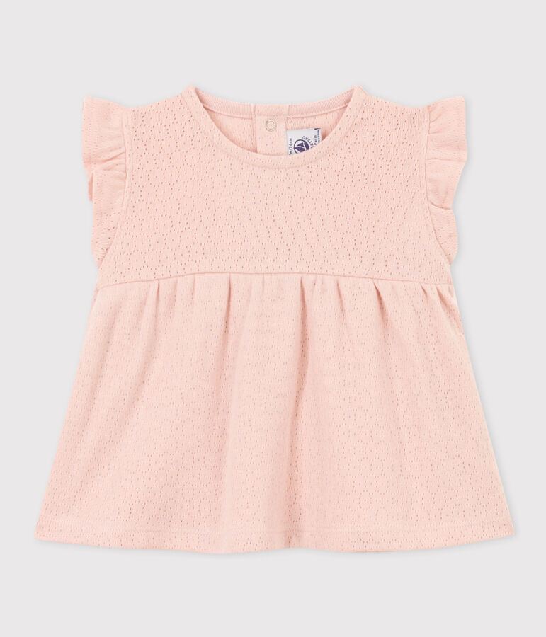 Babies' Sleeveless Openwork Knit Blouse SALINE pink