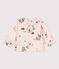 Babies' Long-Sleeved Patterned Cotton Gauze Blouse SALINE pink/MULTICO white