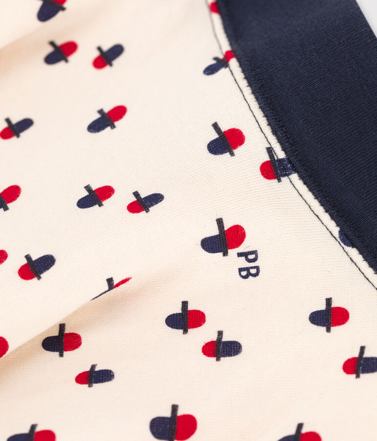 Girls' Tube-Knit Patterned Skirt Ecru/multicolor