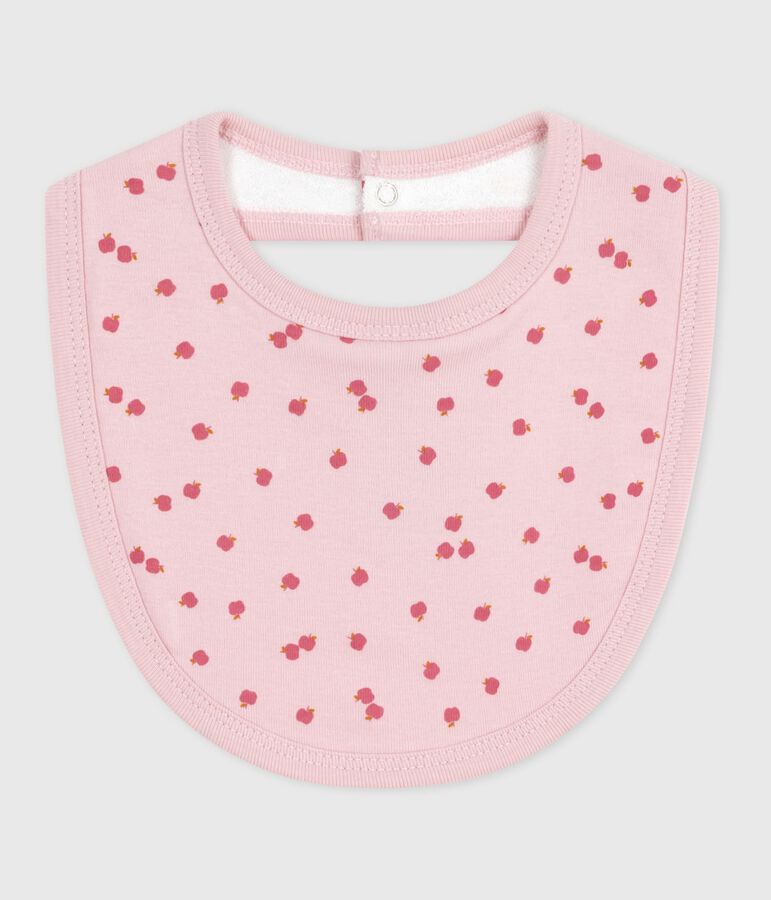 Newborn babies' printed cotton bib pink/multicolor