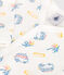 Babies' van design cotton pyjamas MARSHMALLOW white/MULTICO white
