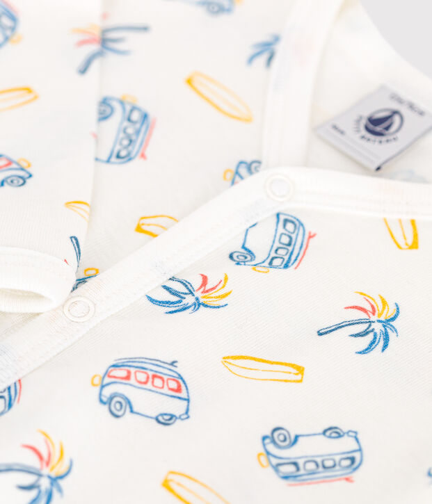 Babies' van design cotton pyjamas white/multicolor
