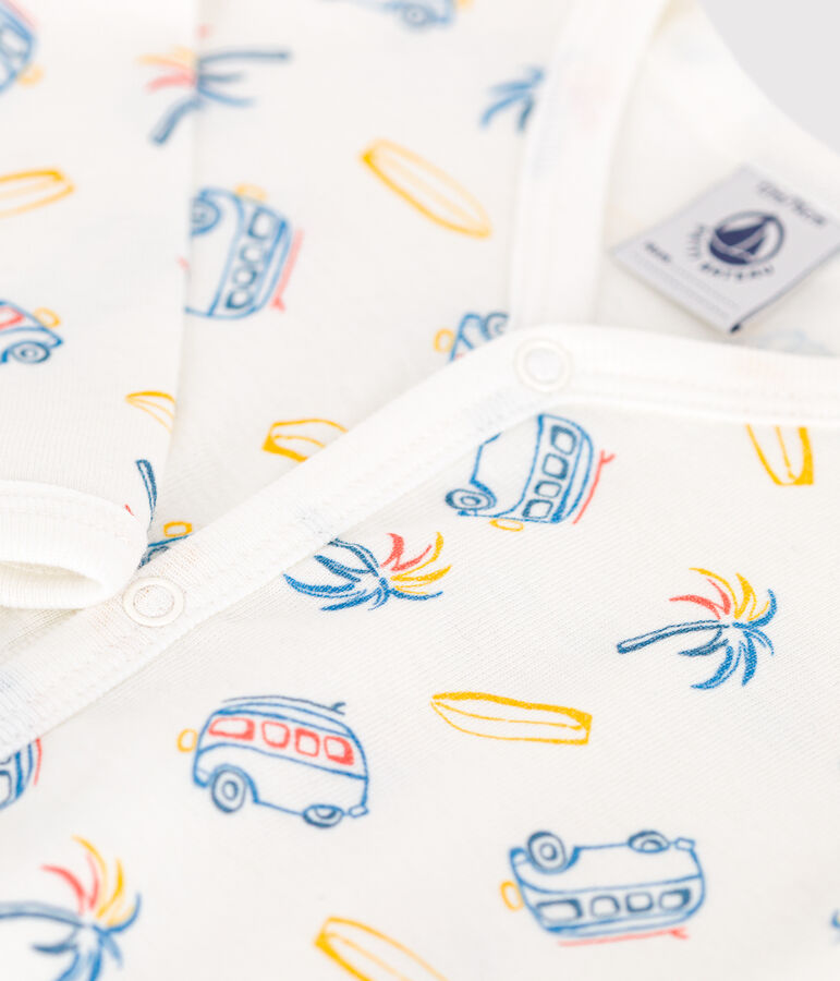 Babies' van design cotton pyjamas white/multicolor