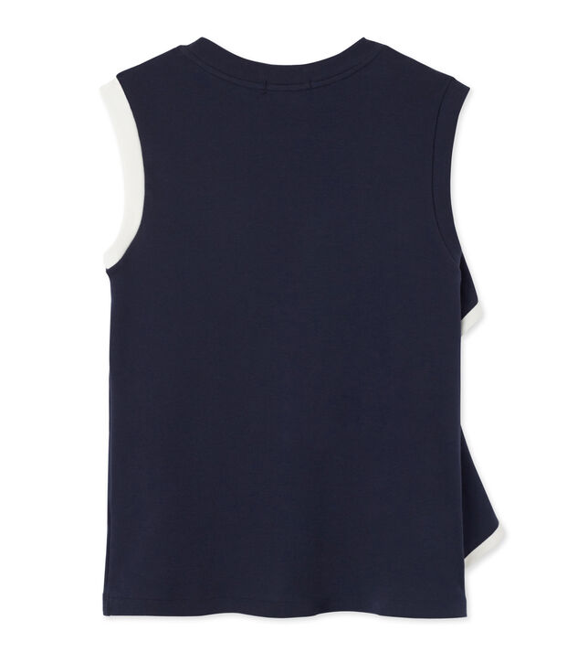 Top femme sans manches &agrave; volant blue