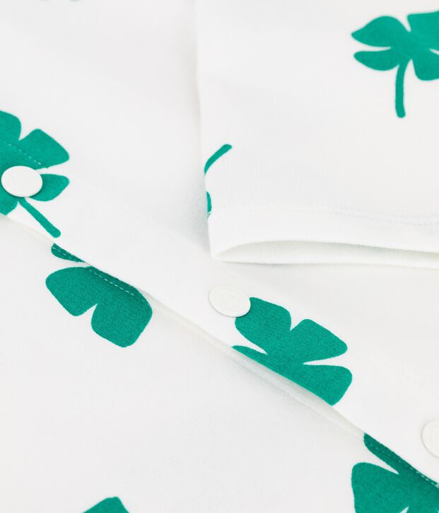 Girls' Printed Fleece Cardigan white/green