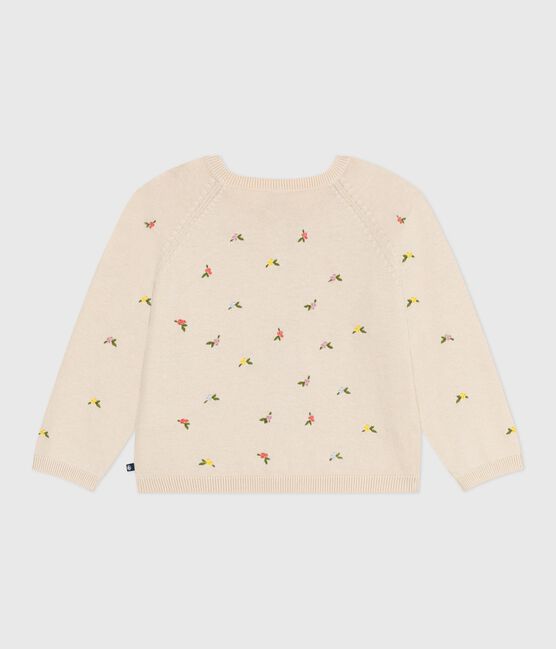 Children's wool and cotton cardigan with embroidered motifs AVALANCHE white/MULTICO