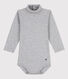 Babies' Long-Sleeved Roll Neck Cotton Bodysuit