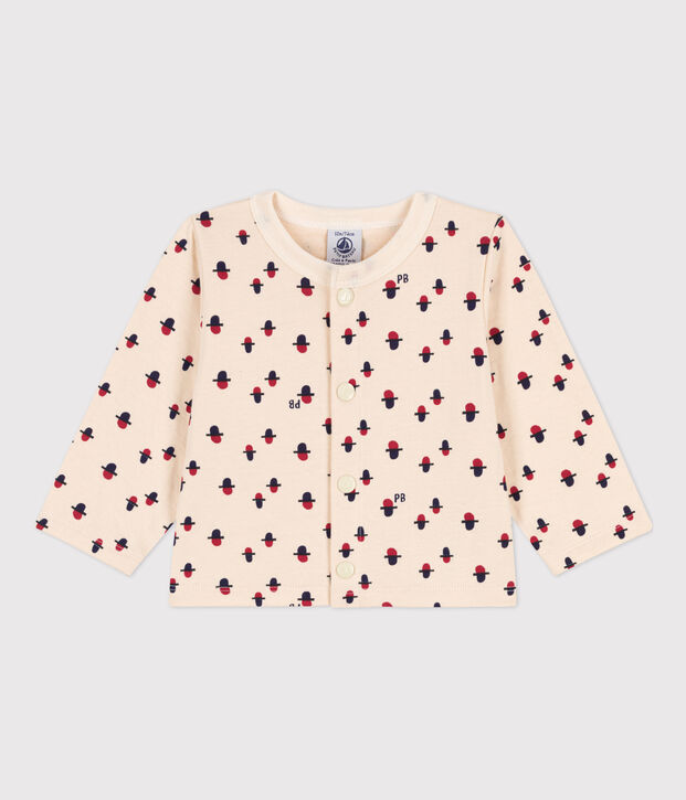 Babies' Printed Tube Knit Cardigan Ecru/multicolor