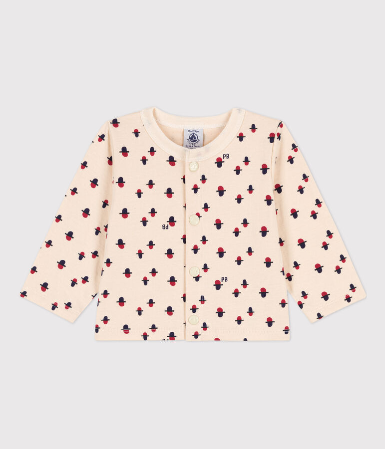 Babies' Printed Tube Knit Cardigan Ecru/multicolor